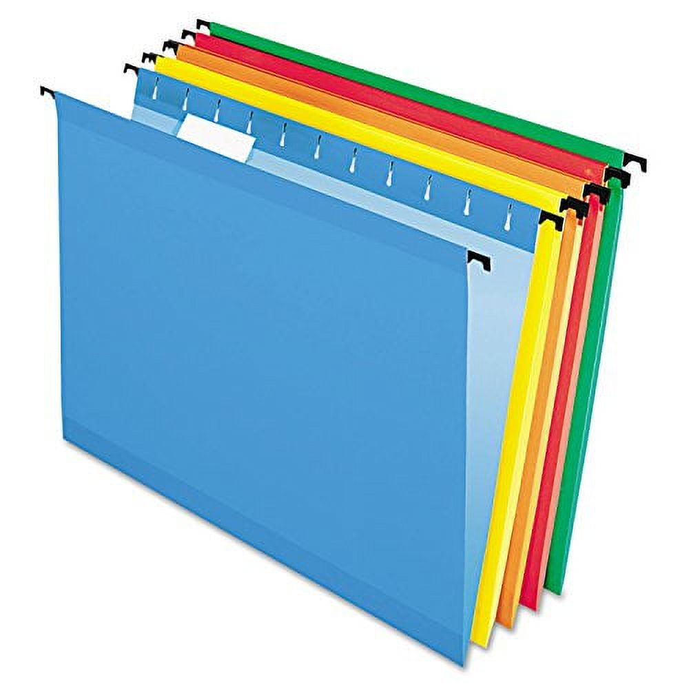 Pendaflex SureHook Hanging File Folder, Letter Size, 1/5 Cut Tabs, Assorted Colors, Pack of 20
