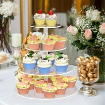 4 Tier Round Clear Cupcake Stand,  Acrylic Dessert Display Cake Tower, Reusable Tiered Cupcake Holder Dessert Stands for Wedding, Birthday, Baby Shower, Holiday Party Table Decoration Gift