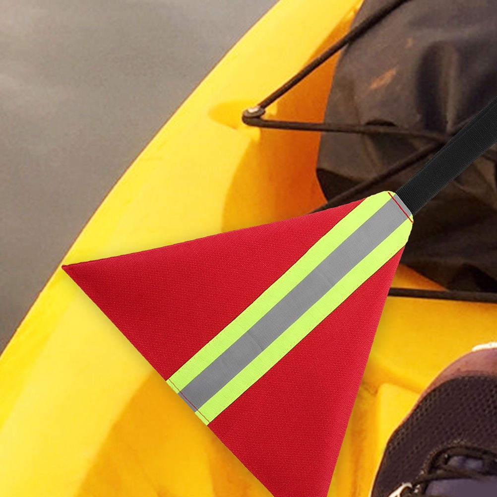 KONTONTY 3-Pack Kayak Reflective Safety Flags for Trailer, High Visibility Warning Flags with Raised Seat Bungee for Kayak Safety