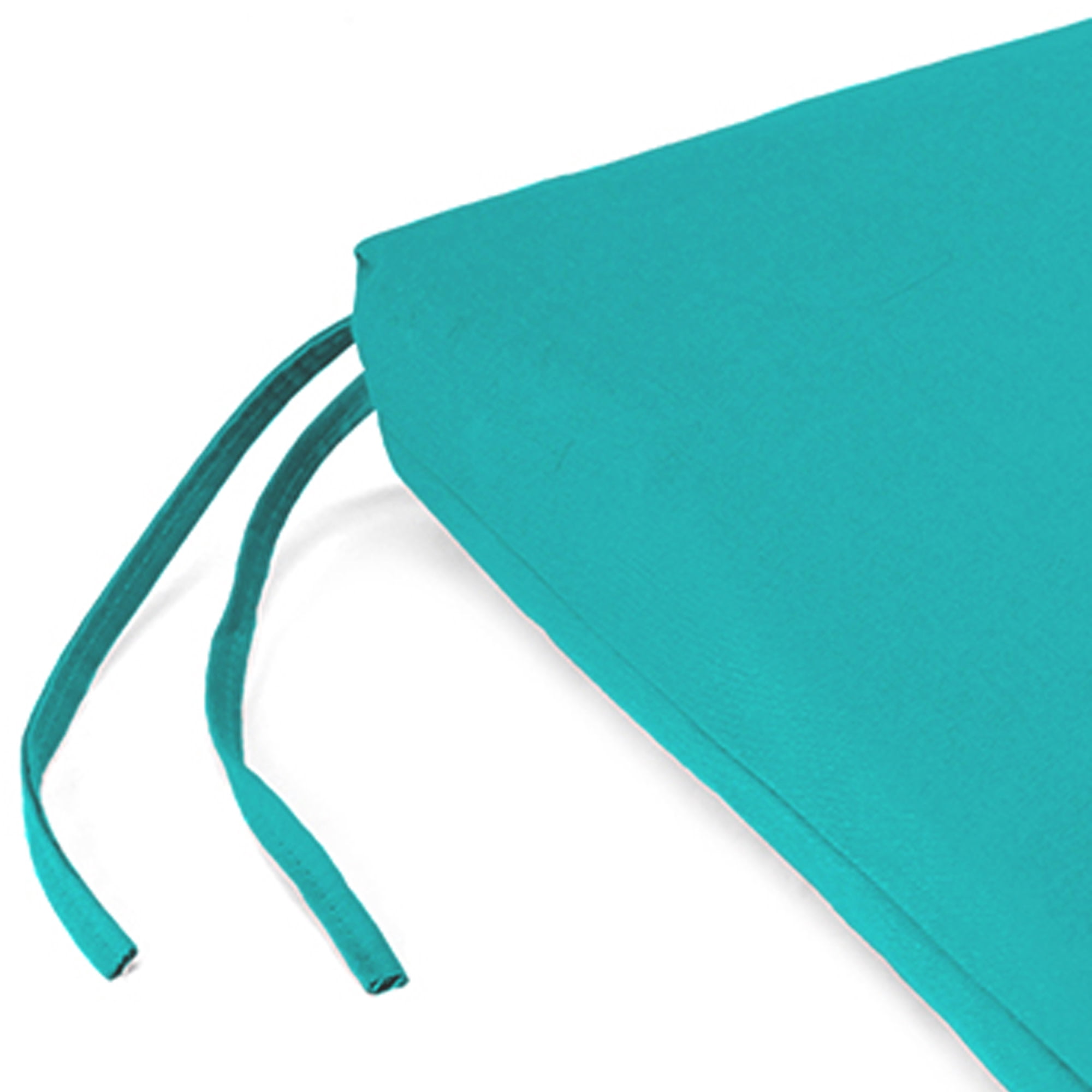 Jordan Manufacturing Sunbrella 17" x 19" Canvas Aruba Turquoise Solid Rectangular Outdoor Chair Pad Seat Cushion with Ties (2 Pack)
