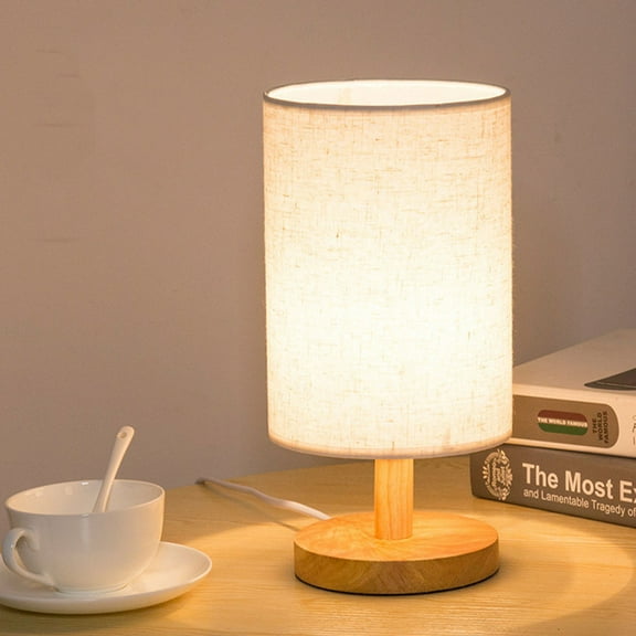 Fznkrag USB Table Lamp Wooden Bedside Light Eye Protection Nightstand Lamp Modern Simple Desk Lamp