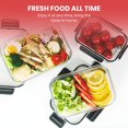 thumbnail image 3 of DEBGFS Food Storage Container with Lids, 3pcs Set Leak-Proof Large Durable Salad Container, Lunch Box, Fruit and Salad - Home family, Picnic, Camping, Outdoor (Black 450ml, 800ml, 1100ml), 3 of 5