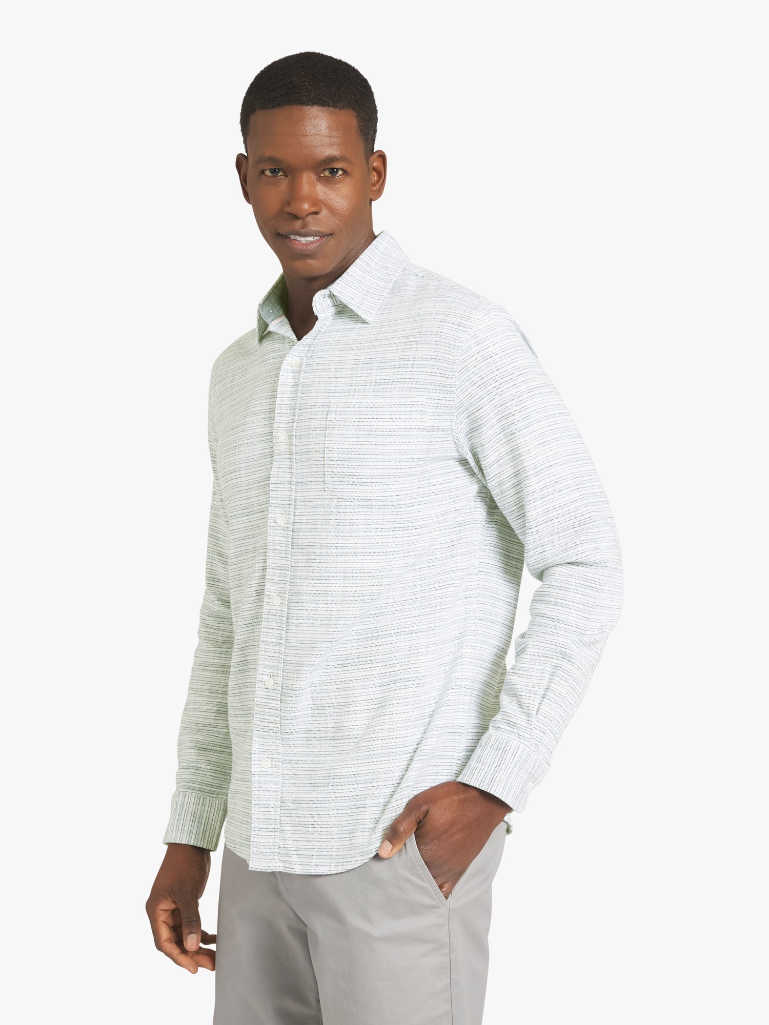 Chaps Men's & Big Men's Long Sleeve Texured Woven Shirt, Sizes S-3XL