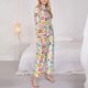 thumbnail image 3 of Balery Colorful Donuts Conjunto de Pijama con Estampado para Mujer, Conjunto de Dos Piezas con Manga Larga, Ropa de Dormir Suave con Bolsillos, Pijamas Cómodos-Large, 3 of 7