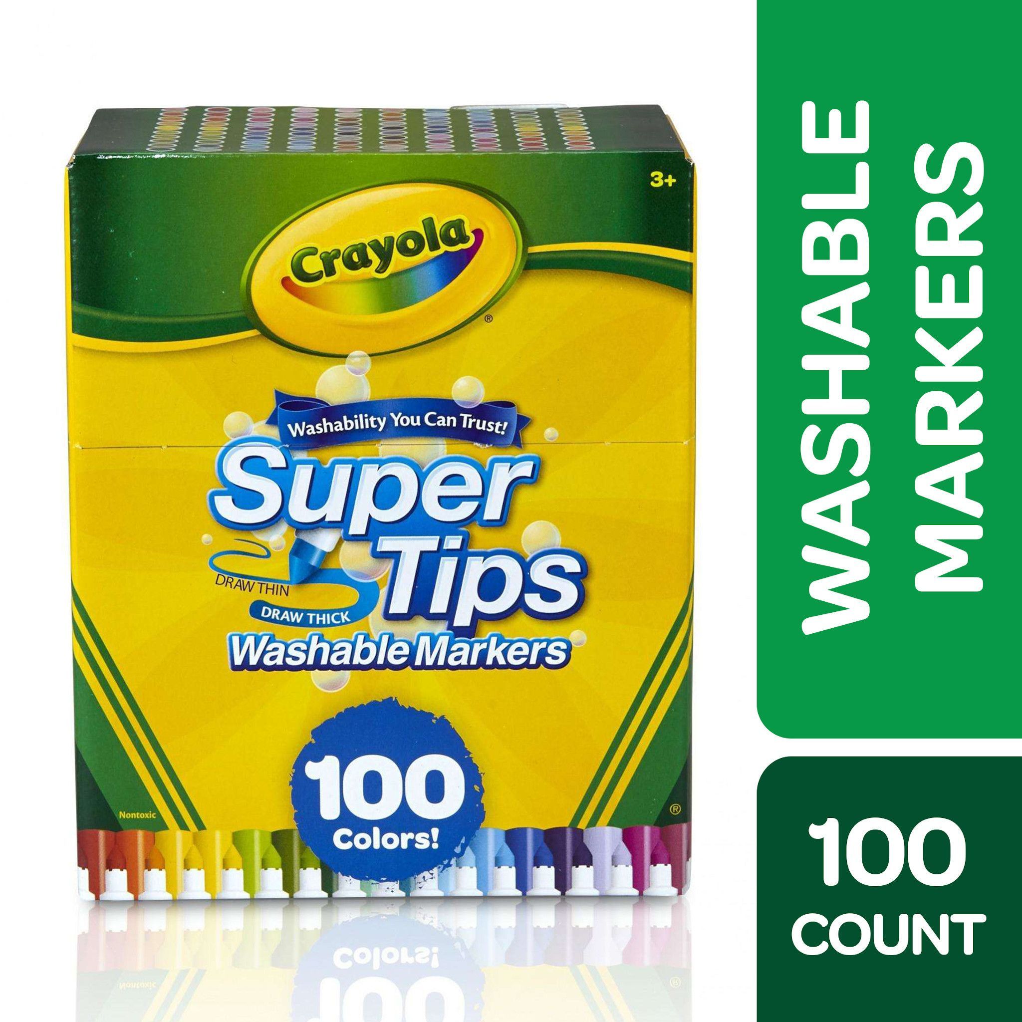 Crayola Super Tips Washable Markers, 100 Ct, Journaling and Coloring Supplies, Classroom Must Haves, Creative Gifts for Kids and Teens, Ages 3+