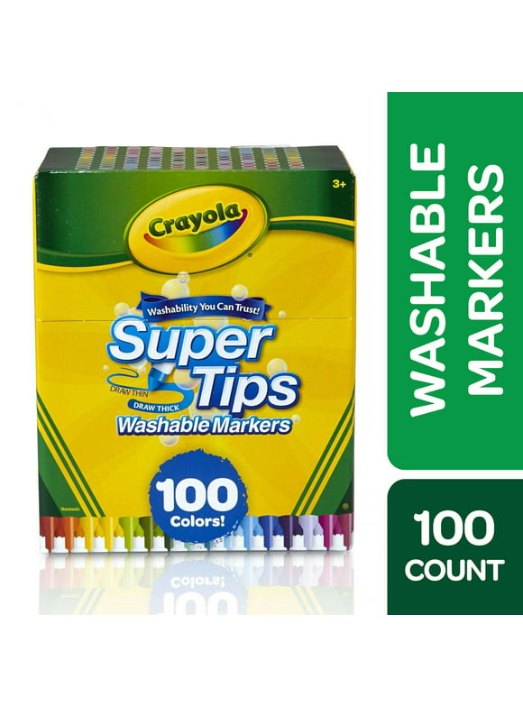 Crayola Washable Super Tips Marker Set, 100 Ct, School Supplies, Art Supplies for Kids & Teens