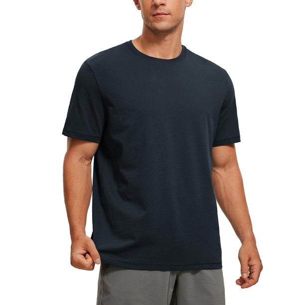 Remera CRZ YOGA Clásica Ajuste Suave Algodón Poliéster Azul Marino M