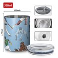 thumbnail image 4 of 12oz Coffee Tumblers Light Blue Baseball Players Pattern Stainless Steel Vacuum Insulated Travel Tumbler Coffee Cups Mug with Lid and Straw with Cleaning Brush for Cold & Hot Drinks, 4 of 5