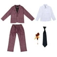 thumbnail image 4 of Lmnyox Boy's Formal Suit Set 5 Piece Dressy Outfits Include Dress Pants Dress Shirts Suit Jacket Brooch and Necktie Set, 4 of 4