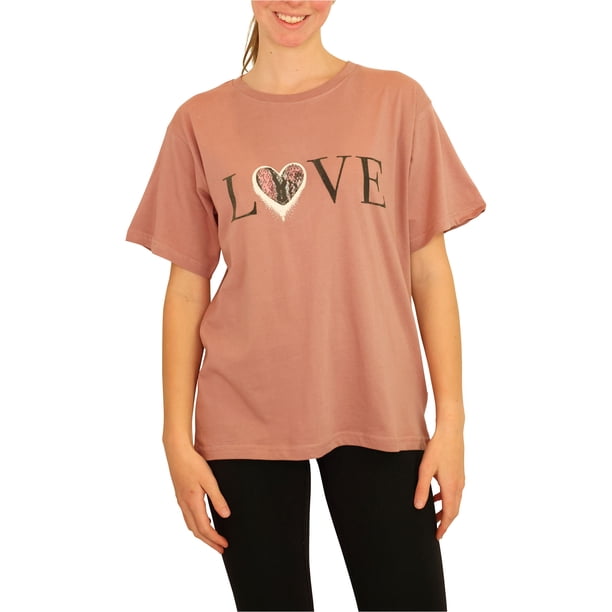 Camiseta con estampado de amor Elevenparis para mujer woodrose M