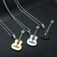 thumbnail image 4 of Merryso - Colgante de acero inoxidable con forma de guitarra de rock para hombre y mujer, joyería, regalo para músico, color blanco, código de producto 60777, amarillo, 4 of 5
