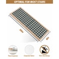 thumbnail image 4 of Green Beige Buffalo Plaid Stair Treads for Wooden Steps Indoor Runner Rug Carpet, Farmhouse Checkered 4 Pieces Peel and Stick Staircase Step Treads Covers Washable Throw Door Mats, 30"x8", 4 of 6