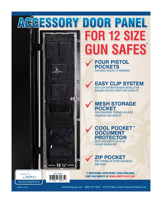 Gun Safes Vault Accessories Ft Liberty's Door Panel Organizer Pistol Kit 50 Cu 
