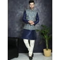 thumbnail image 4 of Maple Clothing Men's Sequins Indian Outerwear Vest Nehru Jacket Waistcoat Guest Outfit (Blue, XL), 4 of 7