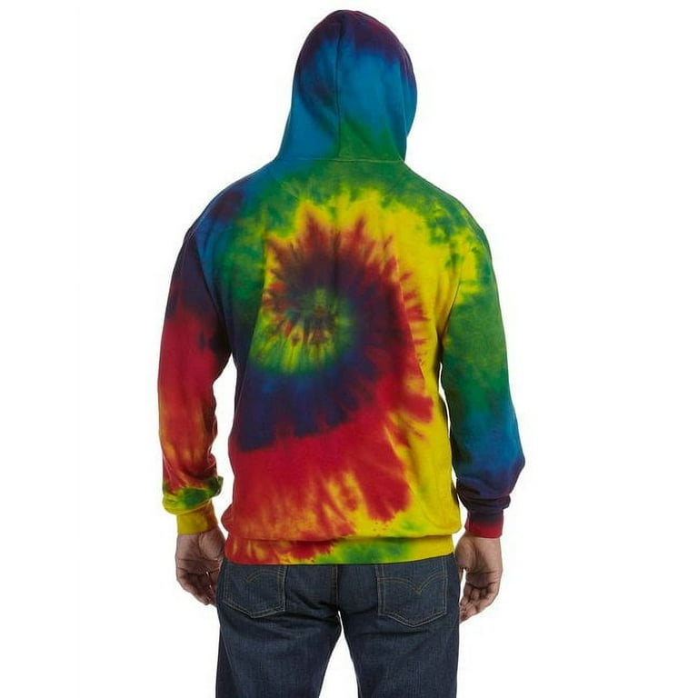 Adult Tie Dyed Pullover Hooded Sweatshirt REACTIVE RAINBOW S