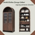 thumbnail image 6 of SinCiDo Arched Kitchen Pantry Storage Cabinet, 71" Tall Wood Storage Cabinet with 4 Doors and 6 Shelves for Dining Room Living Room, 6 of 8