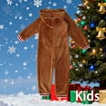 thumbnail image 2 of Zwiiyzr Family Christmas Pajamas Matching Sets for Kids Boys Girls Christmas Fashion Cute Lattice Print Long Sleeved Jumpsuit Family Parent-Child Wear Kid Khaki-Kids, 2 of 7