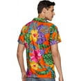 thumbnail image 2 of Stylore Men's Hawaiian Shirt Short-Sleeve Button-Down Bright Big Hibiscus Orange 2XL, 2 of 6