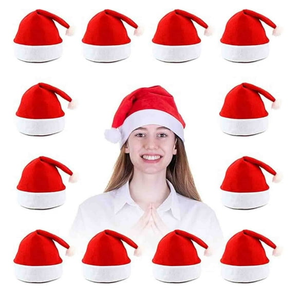 TCBWFY Adult Christmas Party Hats, Red, 9.1 oz, 12 Count