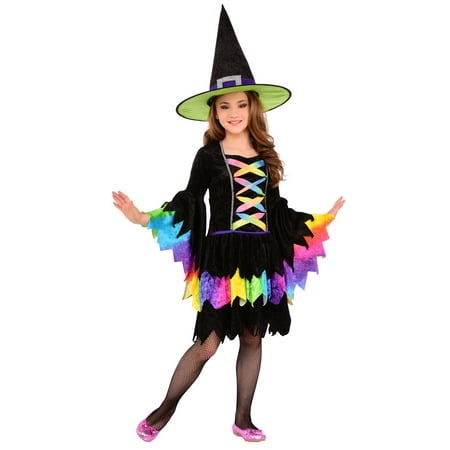 Rainbow Witch Girls Colorful Good Witch Child Halloween