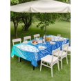thumbnail image 5 of 52x70 Inch Outdoor Tablecloth with Umbrella Hole Zipper Rectangle Beach Sea Turtle Rectangular Tablecloths Outside Waterproof Abstract Gradient Blue Coastal Waves Patio Table Cloth Cover for Picnic, 5 of 8