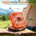 thumbnail image 4 of Solar Camping Fan with LED Light, 4000mAh Rechargeable Tent Fan, 4 Speeds, 90° Oscillation, Portable Outdoor Fan for Camping, Travel and Emergency Use, 4 of 7