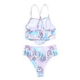 thumbnail image 3 of Alvivi Girls 2Pcs Bikini Suit Ruffle Hem Tube Top Bottom Swimwear Set 2-10, 3 of 7