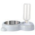 thumbnail image 1 of Cuencos dobles para perros y gatos, juego de cuencos de agua y comida para mascotas con botella dispensadora de agua automática desmontable, 1 of 5