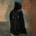 thumbnail image 2 of Relaxed Fit Norse Mythology Hooded Jacket Streetwear Long Sleeve Cardigan Coat, 2 of 4