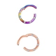 thumbnail image 1 of 2x de nariz falso de cristal de acero inoxidable sin perforación Oro rosa Sunnimix Anillo de nariz con bisagras sin costuras, 1 of 8