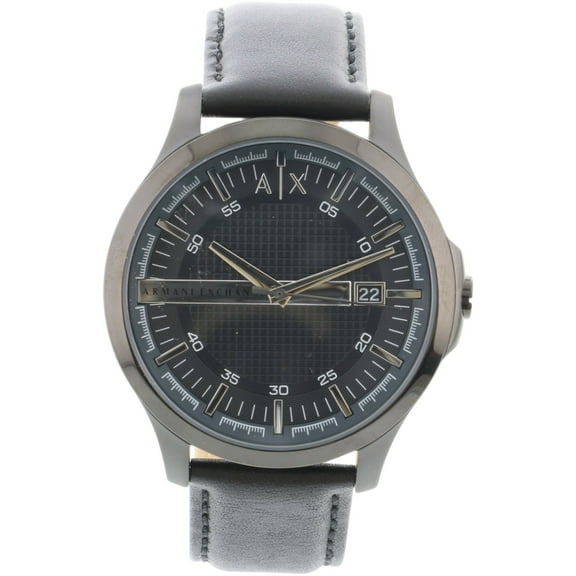 Armani Exchange Mens 3 Hand Date Leather AX2411 Black Japanese Quartz Fashion Watch