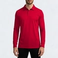 thumbnail image 7 of Jinhomg Men's Golf Polo Shirts Long Sleeve UPF 50+ Sun Protection Collar Shirts Lightweight Summer Casual Quick Dry Tee Shirts Red,XXL, 7 of 7
