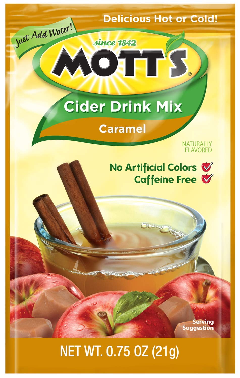 Motts Cider Drink Mix 12 Individual 0.75 Oz Hot Or Cold Cider Mix