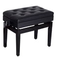 thumbnail image 1 of Tenive Dual Padded Wooden Artist Piano Music Keyboard Bench w/Book Storage, 25" Adjustable, 1 of 4