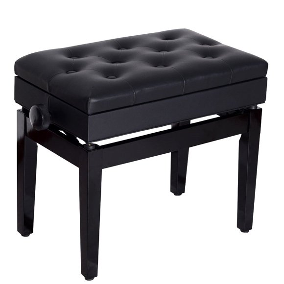 Tenive Dual Padded Wooden Artist Piano Music Keyboard Bench w/Book Storage, 25" Adjustable