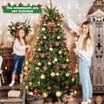 thumbnail image 4 of Topbuy 6FT Pre-lit Artificial Christmas Tree Hinged Xmas Tree with 500 Warm White Lights 912 Mixed Branch Tips, 4 of 9