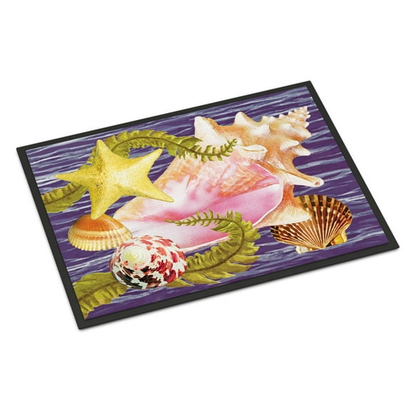 Carolines Treasures PRS4058JMAT Conch And Starfish Door Mat Indoor Rug or Outdoor Welcome Mat 24x36 Doormat  36"L x 24"W