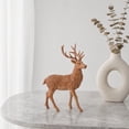 thumbnail image 7 of Rysoverian Wood Carved Style Reindeer Resin Figurine, Vintage Christmas Tabletop Decoration for Mantel Shelf Decor, 7 of 7