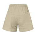 thumbnail image 3 of Posijego Plus Size Shorts for Women Cotton Linen Beach Shorts Drawstring Elastic Waist Beach Casual Shorts with Pockets, 3 of 6