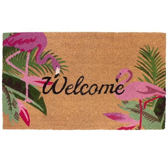 Storm Stopper All Weather Flamingo Duo Indoor/Outdoor Printed Coir Mat