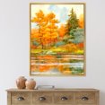 thumbnail image 2 of Designart 'Autumn Forest By The Lake Side IV' Lake House Framed Canvas Wall Art Print, 2 of 5
