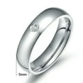 thumbnail image 3 of 5mm Silver/Gold AAA Cz Band Women's Stainless Steel Wedding Ring Size 5/6/7/8/9, 3 of 4