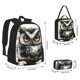 thumbnail image 2 of Disketp Whimsical Owl On Branch Mochila Estampada de Gran Capacidad con Lonchera y Estuche, Set de 3 Piezas para Estudiantes, 2 of 7