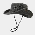 thumbnail image 4 of Sombrero de vaquero con protección UV para mujer, gorra de cuerda de ala grande, accesorio de pescador vaquero para escalada, senderismo, vacaciones al aire libre, 4 of 4