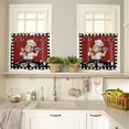 thumbnail image 6 of Funny Chef with Kitchenware on Red Rod Pocket Window Curtain, 3pcs Tier Valance Set Black White Check Border Kitchen Privacy Printed Short Curtain Valances for Bedroom Bathroom Living Room, 6 of 6