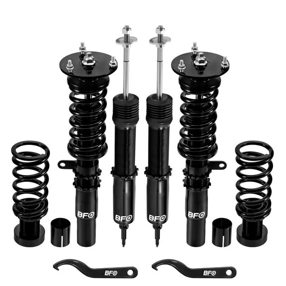 BFO Coilovers for BMW 3 E90 2004-2011, for BMW 3 Touring E91 2004-2012, Height Adjustable Coilovers Suspension Kit, Preset Damping Shock Absorber Struts, Lowering Kit Black