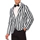 thumbnail image 4 of BLAZERS PARA HOMBRES INSPIRE CHIC Patrón a Rayas Cierre de Un Botón Solapa Notch Talla 2XL Negro Blanco, 4 of 6