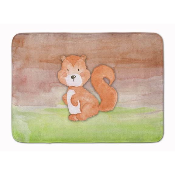 Squirrel Watercolor Machine Washable Memory Foam Mat