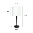 thumbnail image 3 of Creekwood Home 19.5" Oslo Contemporary Bedside Duo, Black Table Lamp Two Pack Set with Power Outlet, White Shades, 3 of 8