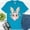 Aqua, variant on Girly Rabbit Face Graphic Tee | Pastel Bunny Blowing Bubble Shirt for Women, Natural, M